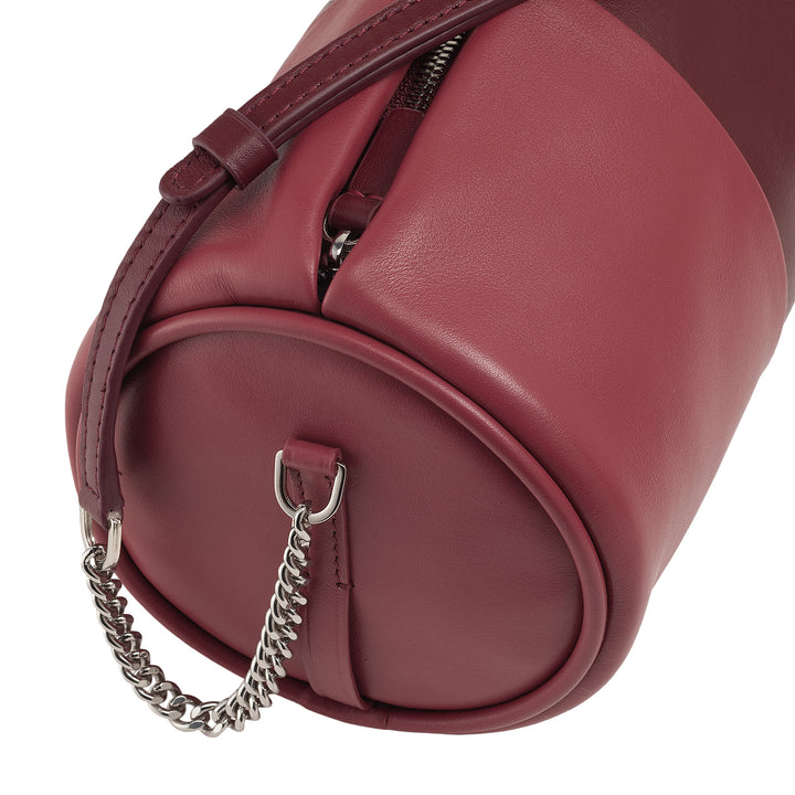 DUDU Cilindrische leren damestas, schoudertas met ketting en leer, elegante mode kleine cilindertas met ritssluiting