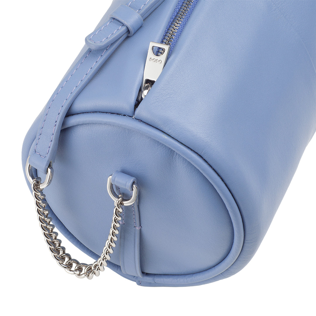 DUDU Cilindrische leren damestas, schoudertas met ketting en leer, elegante mode kleine cilindertas met ritssluiting