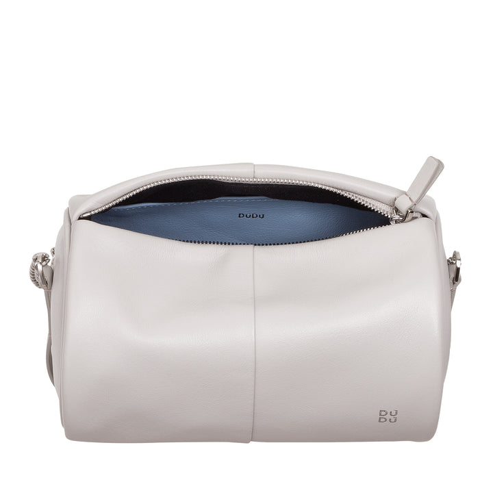 DUDU Cilindrische leren damestas, schoudertas met ketting en leer, elegante mode kleine cilindertas met ritssluiting
