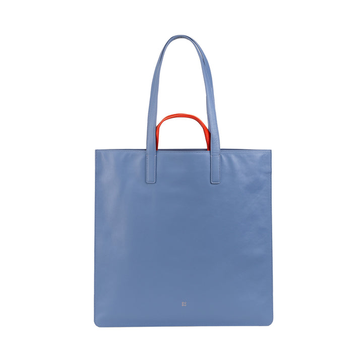 DUDU grote zachte damestas, boodschappentas van gekleurd leer, dubbele handvatten, elegante schoudertas, grote handtas