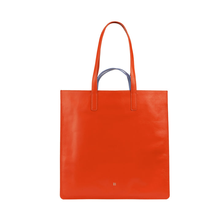 DUDU grote zachte damestas, boodschappentas van gekleurd leer, dubbele handvatten, elegante schoudertas, grote handtas