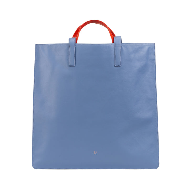 DUDU grote zachte damestas, boodschappentas van gekleurd leer, dubbele handvatten, elegante schoudertas, grote handtas