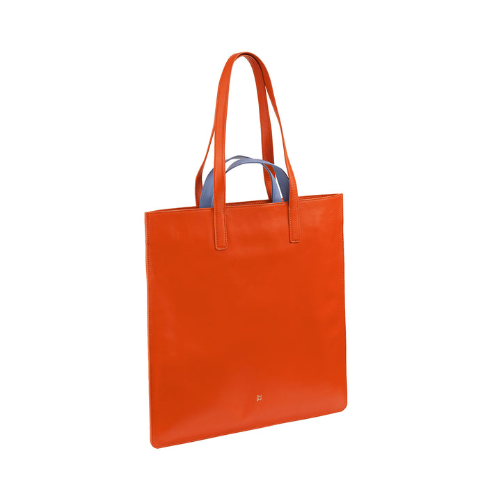 DUDU grote zachte damestas, boodschappentas van gekleurd leer, dubbele handvatten, elegante schoudertas, grote handtas