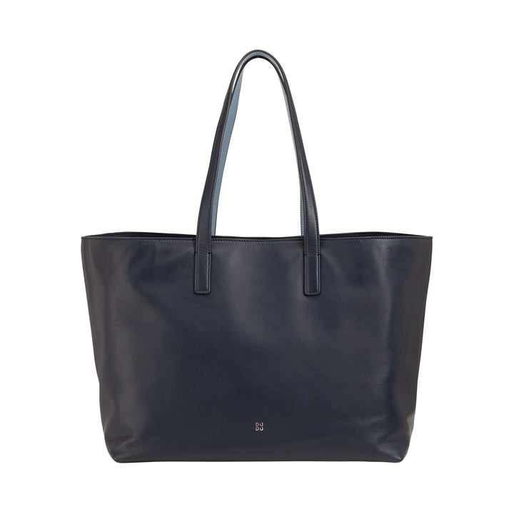 DUDU grote leren damestas, zachte shopper draagtas, schoudertas met twee handvatten, grote modehandtas