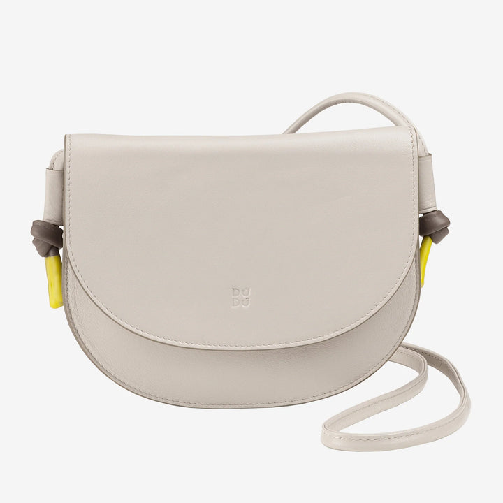 DUDU kleine leren schoudertas voor dames, slanke, compacte handtas met knoopsluiting, verstelbare schouderriem