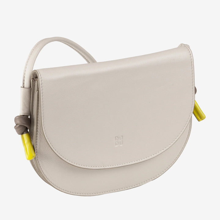 DUDU kleine leren schoudertas voor dames, slanke, compacte handtas met knoopsluiting, verstelbare schouderriem