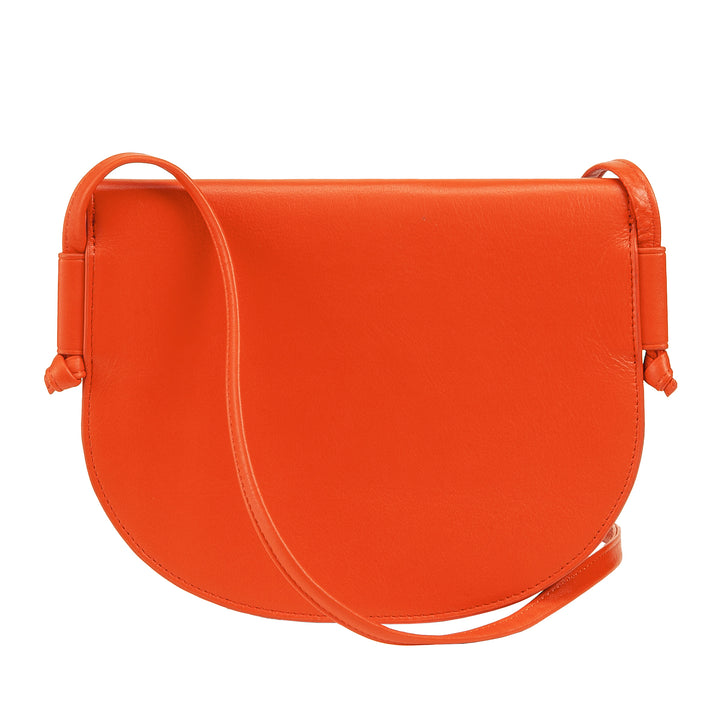 DUDU kleine leren schoudertas voor dames, slanke, compacte handtas met knoopsluiting, verstelbare schouderriem