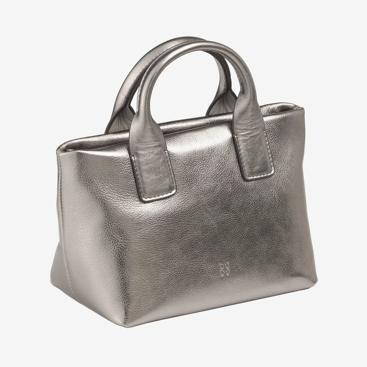 DUDU kleine damesschoudertas van echt leer, elegante avondminitas, 22 x 13 cm, dubbele handvatten, kettingschouderriem, ritssluiting