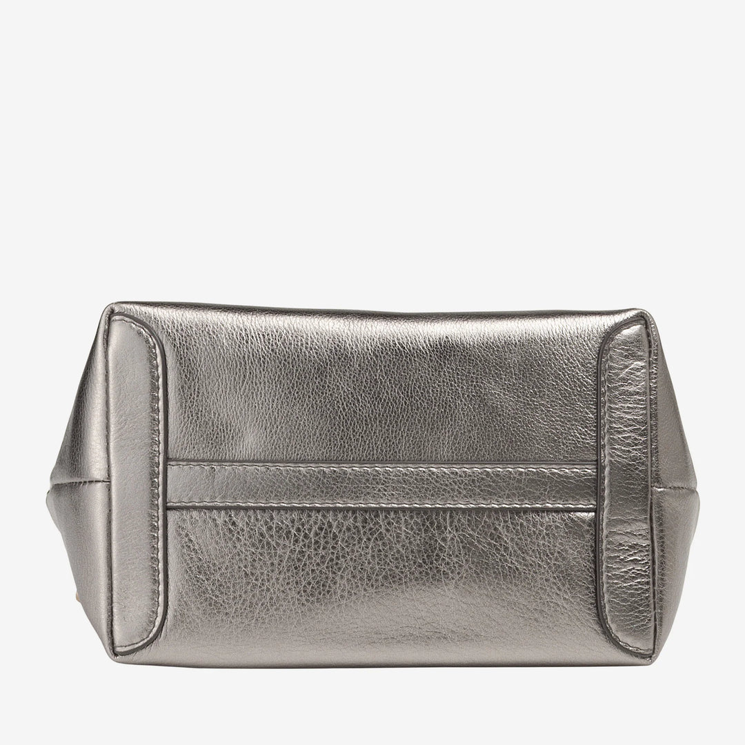 DUDU kleine damesschoudertas van echt leer, elegante avondminitas, 22 x 13 cm, dubbele handvatten, kettingschouderriem, ritssluiting