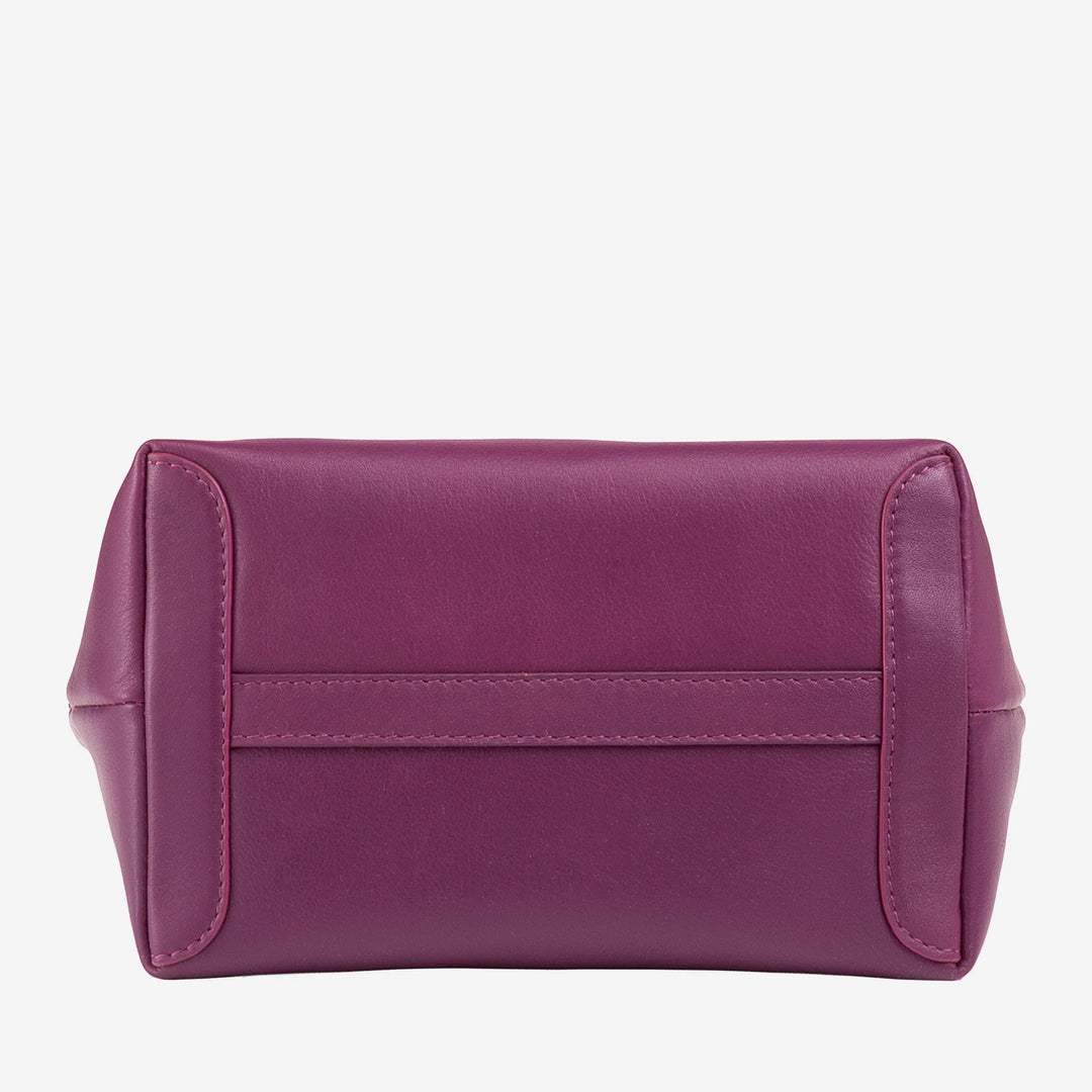 DUDU kleine damesschoudertas van echt leer, elegante avondminitas, 22 x 13 cm, dubbele handvatten, kettingschouderriem, ritssluiting