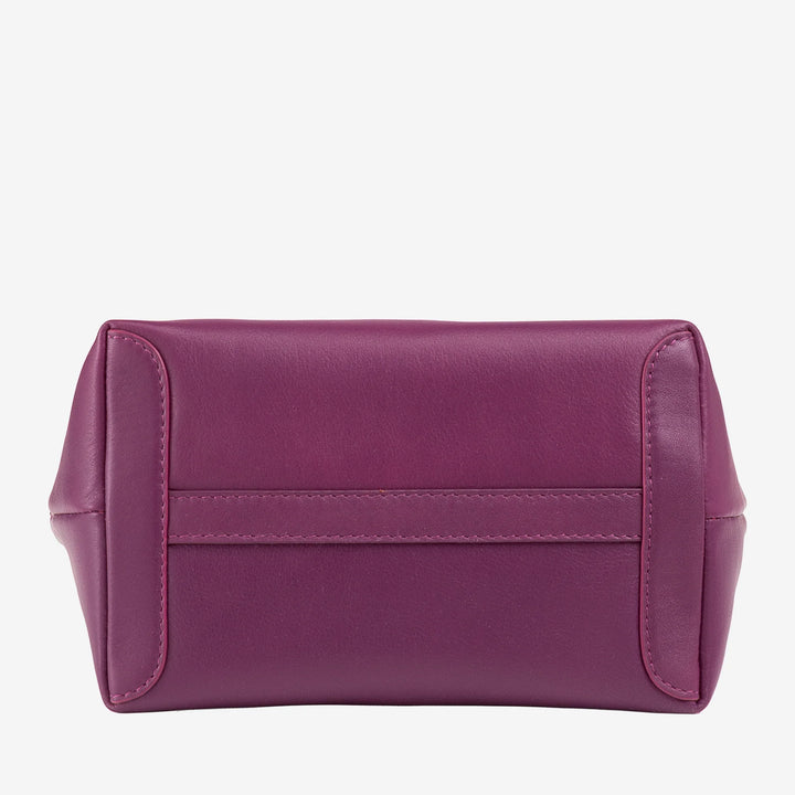 DUDU kleine damesschoudertas van echt leer, elegante avondminitas, 22 x 13 cm, dubbele handvatten, kettingschouderriem, ritssluiting