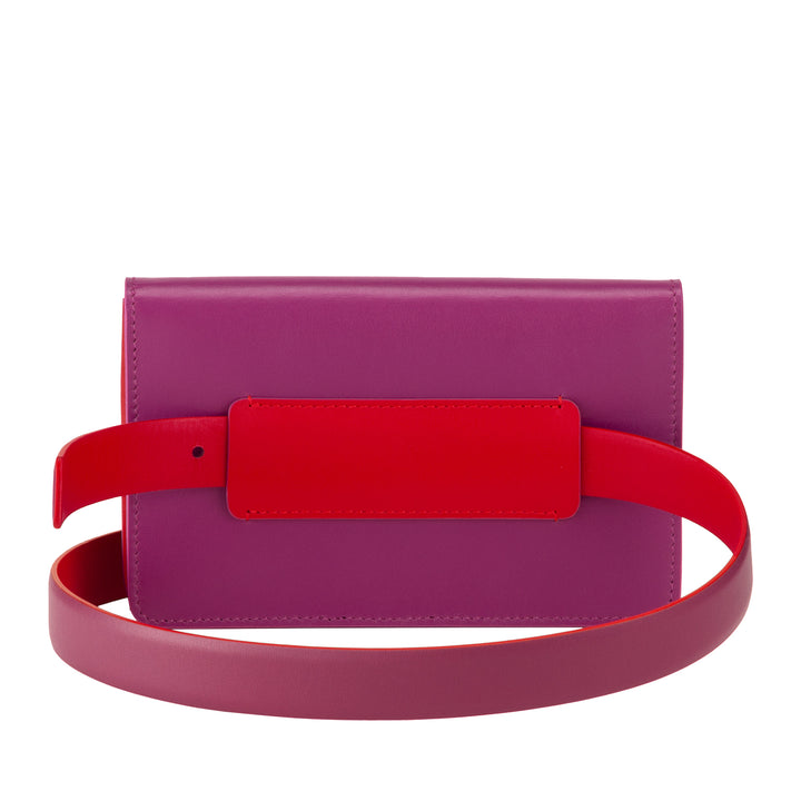 DUDU Small Chain Shoulder Bag for Women Made in Italy in Genuine Leather, Convertible to a Pouch, Mini Envelope Bag