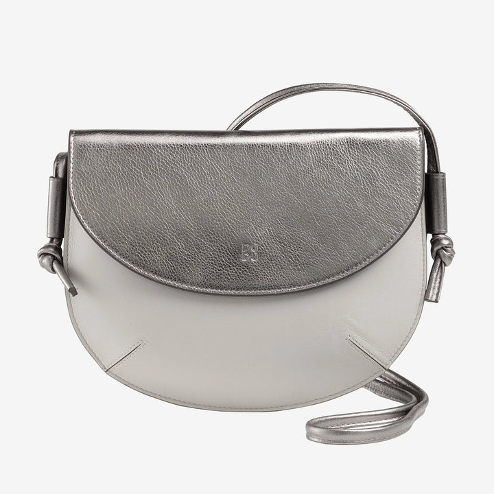 DUDU Damen Umhängetasche mit Klappe aus echtem Leder, kleine Umhängetasche mit magnetischer Knopfklappe, Handtasche