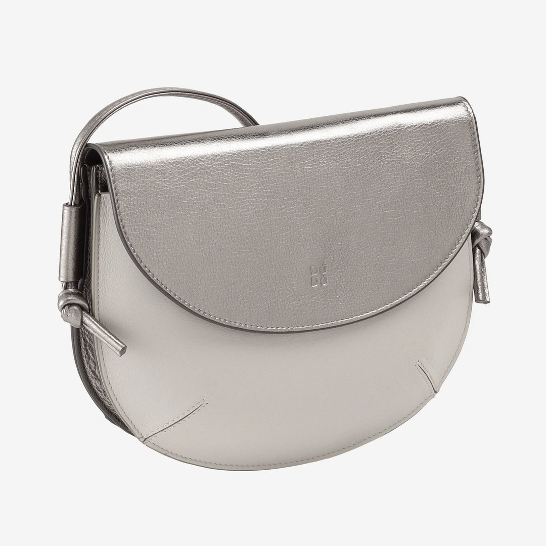 DUDU Damen Umhängetasche mit Klappe aus echtem Leder, kleine Umhängetasche mit magnetischer Knopfklappe, Handtasche