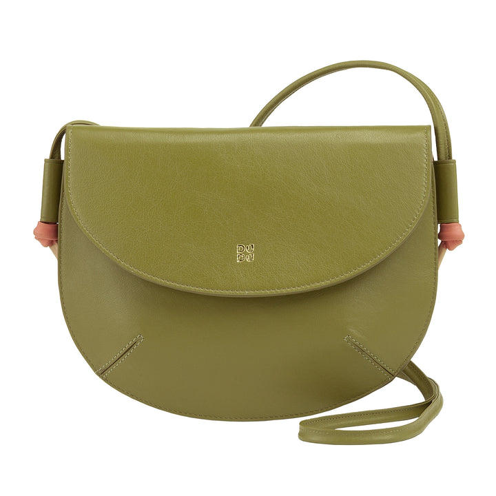 DUDU Damesschoudertas met klep van echt leer, kleine schoudertas met magnetische knoopklep, handtas