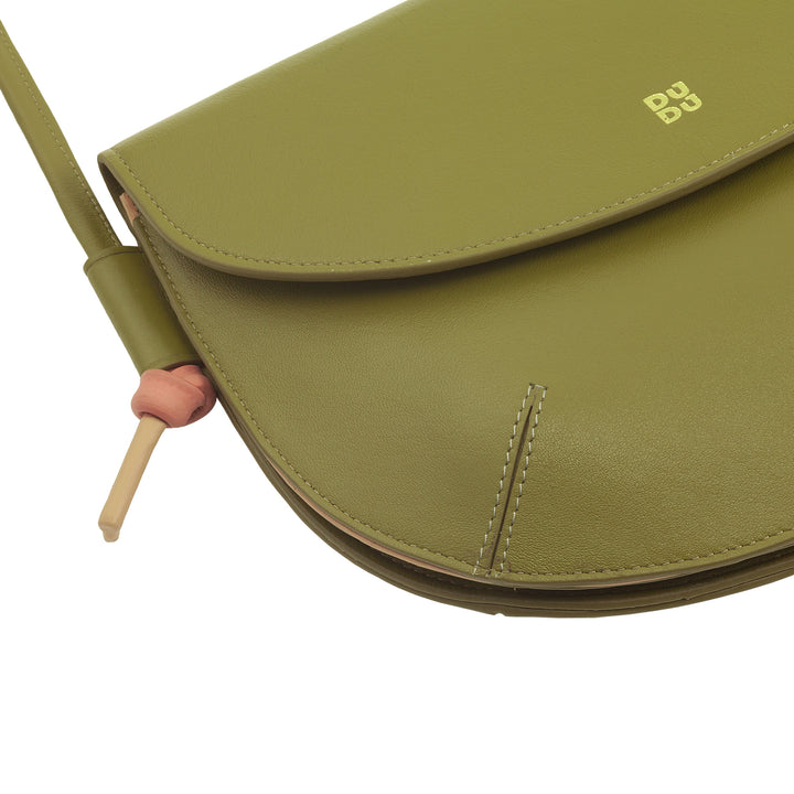 DUDU Damesschoudertas met klep van echt leer, kleine schoudertas met magnetische knoopklep, handtas