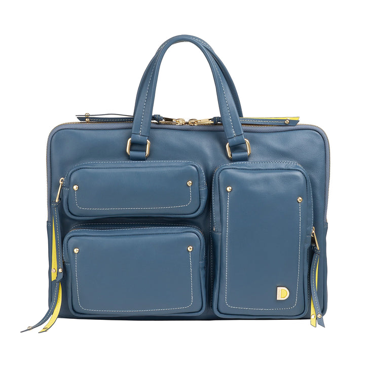 DUDU Elegante Damen-Laptoptasche aus Leder mit Schultergurt – Arbeits-Laptop-Aktentasche mit Organizer-Taschen, geräumig und professionell, Computer- und Dokumentenhalter