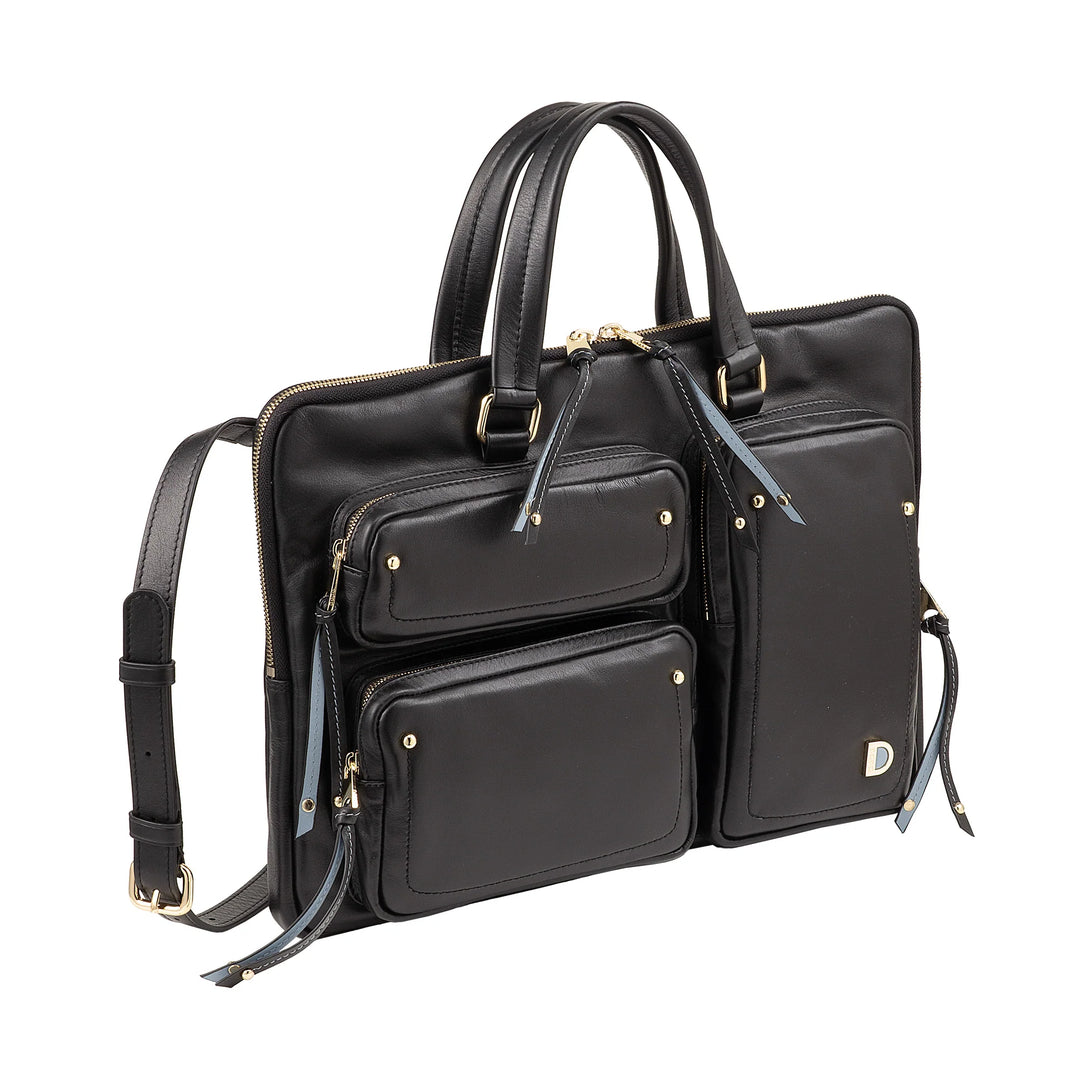 DUDU Elegante Damen-Laptoptasche aus Leder mit Schultergurt – Arbeits-Laptop-Aktentasche mit Organizer-Taschen, geräumig und professionell, Computer- und Dokumentenhalter