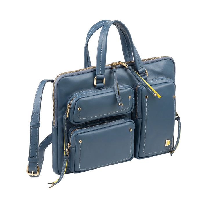 DUDU Elegante Damen-Laptoptasche aus Leder mit Schultergurt – Arbeits-Laptop-Aktentasche mit Organizer-Taschen, geräumig und professionell, Computer- und Dokumentenhalter