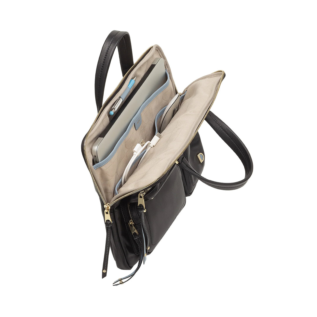 DUDU Elegante Damen-Laptoptasche aus Leder mit Schultergurt – Arbeits-Laptop-Aktentasche mit Organizer-Taschen, geräumig und professionell, Computer- und Dokumentenhalter