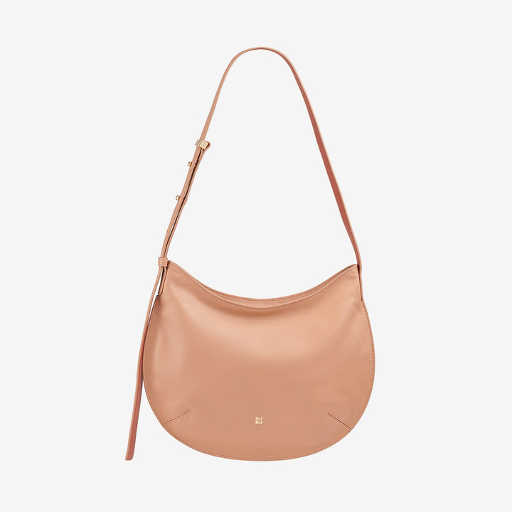 DUDU Mittelgroße weiche Umhängetasche für Damen aus echtem Leder, Hobo-Tasche mit verstellbarem Schultergurt, Umhängetasche mit Reißverschluss
