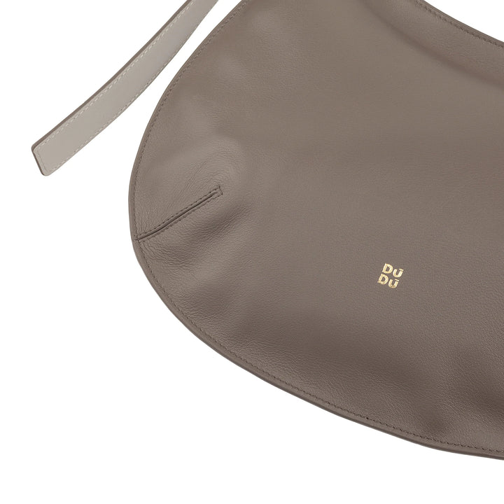 DUDU Mittelgroße weiche Umhängetasche für Damen aus echtem Leder, Hobo-Tasche mit verstellbarem Schultergurt, Umhängetasche mit Reißverschluss