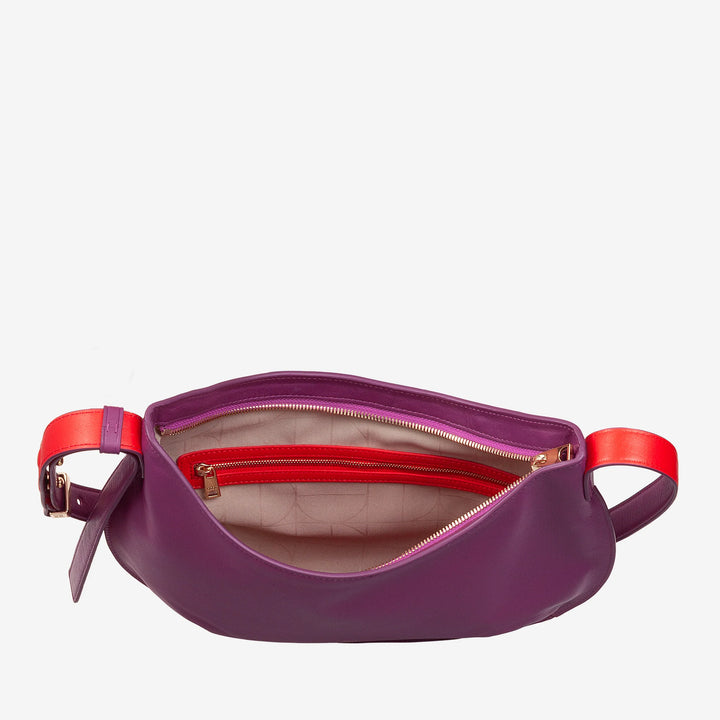DUDU Mittelgroße weiche Umhängetasche für Damen aus echtem Leder, Hobo-Tasche mit verstellbarem Schultergurt, Umhängetasche mit Reißverschluss