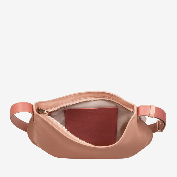 DUDU Mittelgroße weiche Umhängetasche für Damen aus echtem Leder, Hobo-Tasche mit verstellbarem Schultergurt, Umhängetasche mit Reißverschluss