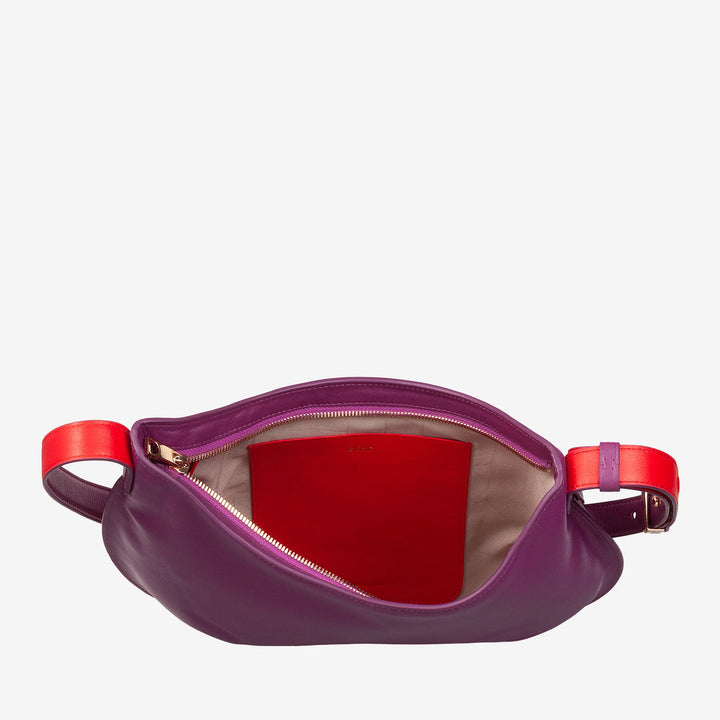 DUDU Mittelgroße weiche Umhängetasche für Damen aus echtem Leder, Hobo-Tasche mit verstellbarem Schultergurt, Umhängetasche mit Reißverschluss