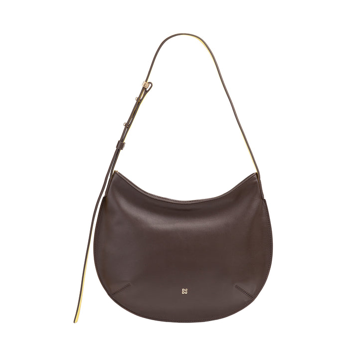 DUDU Mittelgroße weiche Umhängetasche für Damen aus echtem Leder, Hobo-Tasche mit verstellbarem Schultergurt, Umhängetasche mit Reißverschluss