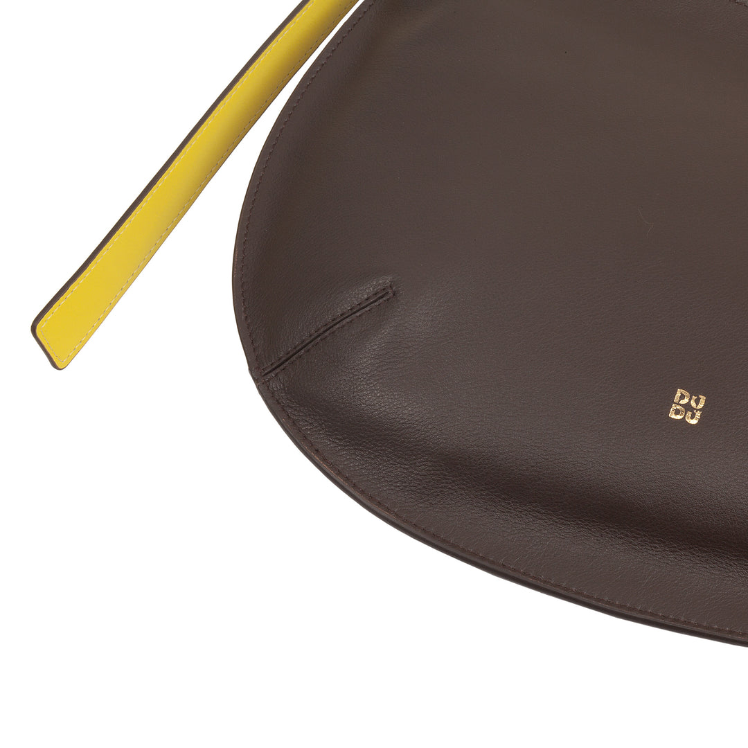 DUDU Mittelgroße weiche Umhängetasche für Damen aus echtem Leder, Hobo-Tasche mit verstellbarem Schultergurt, Umhängetasche mit Reißverschluss