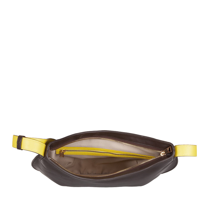 DUDU Mittelgroße weiche Umhängetasche für Damen aus echtem Leder, Hobo-Tasche mit verstellbarem Schultergurt, Umhängetasche mit Reißverschluss