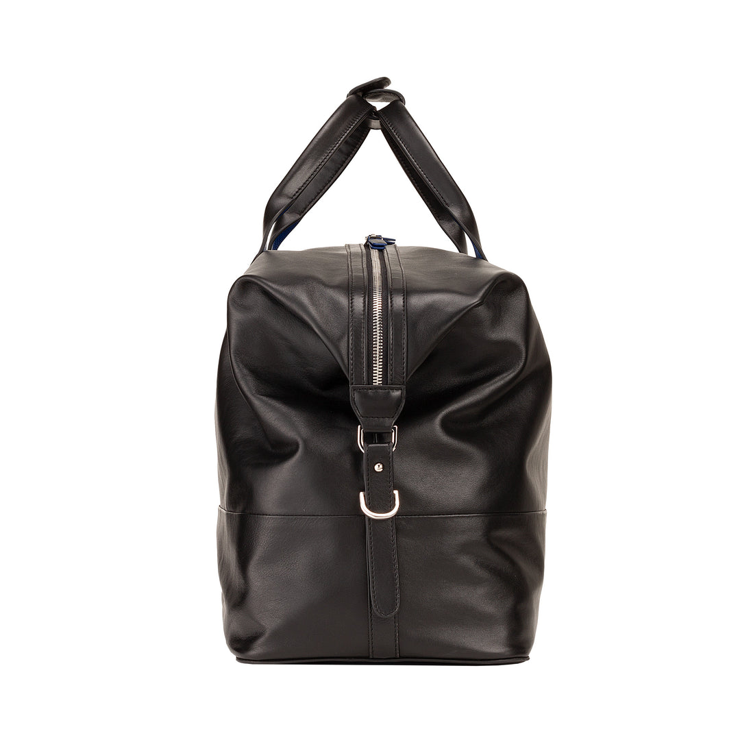 DUDU Herren- und Damen-Reisetasche aus Leder, Wochenendtasche mit zwei Griffen, Handgepäck oder Umhängetasche 28 Liter mit Reißverschluss