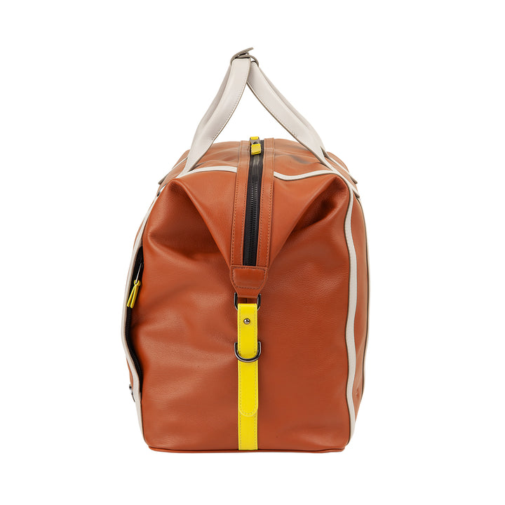 DUDU Leather Tennis Gym Duffel Bag, 28 Litres, Limited Edition, Detachable Shoulder Strap, Zip Closure, Weekender for Travel, Leather Sports Bag