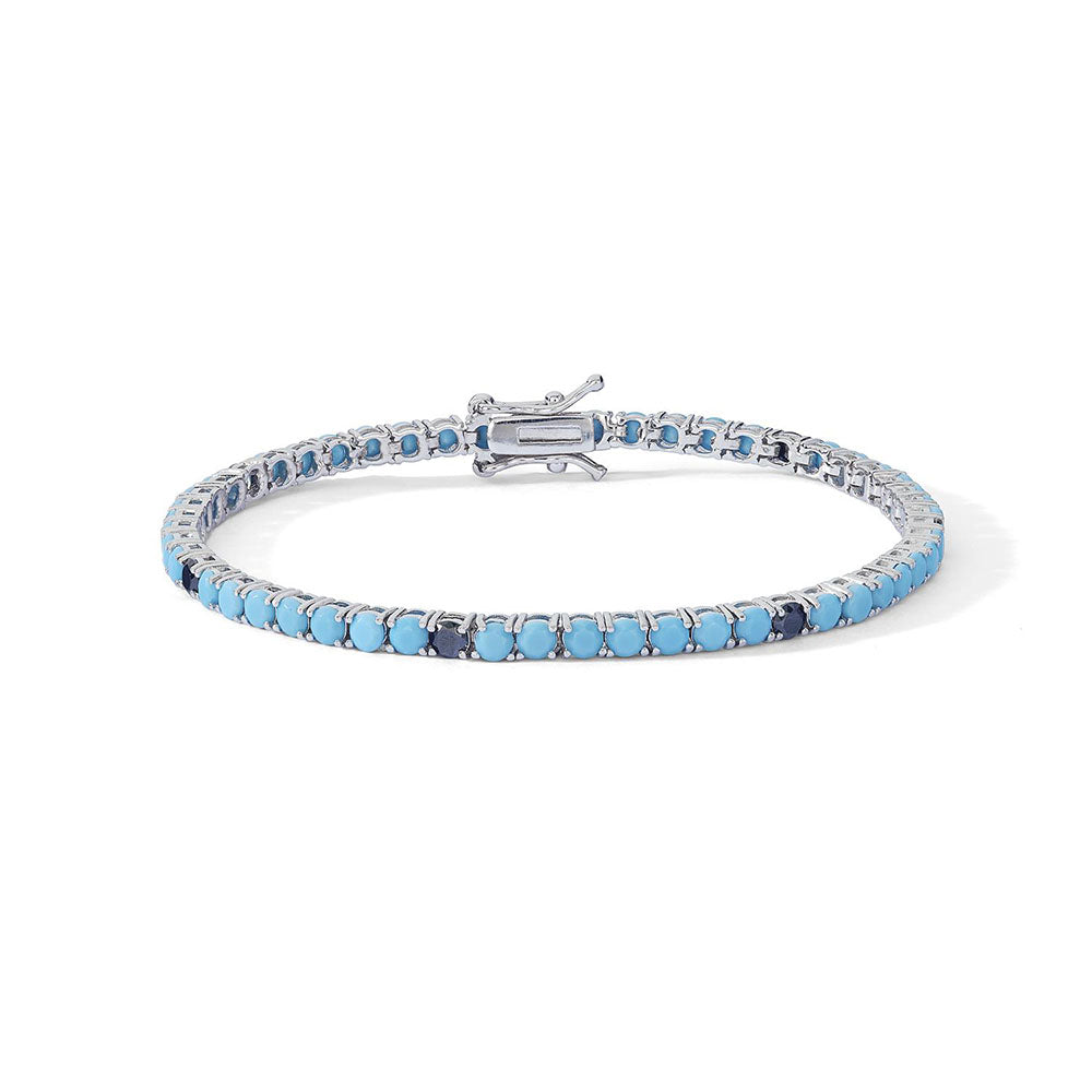 Comete Silver Tennis Bracelet 925 UBR 1251 m20 turquoise zirconi turquoise