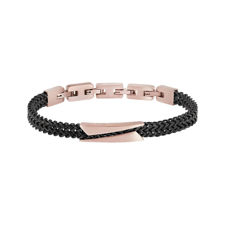 Breil bracciale Edit Out acciaio finitura PVD oro rosa e nero TJ3435 - Capodagli 1937