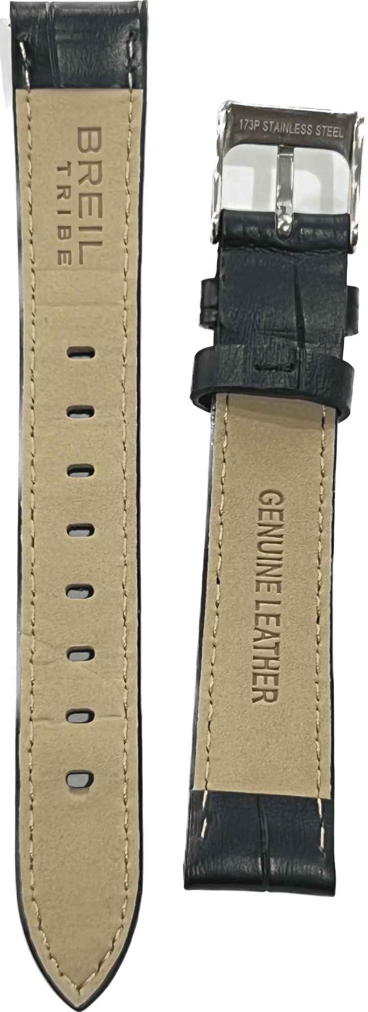 Breil black croco print leather strap 16mm XXEW0237 - Capodagli 1937