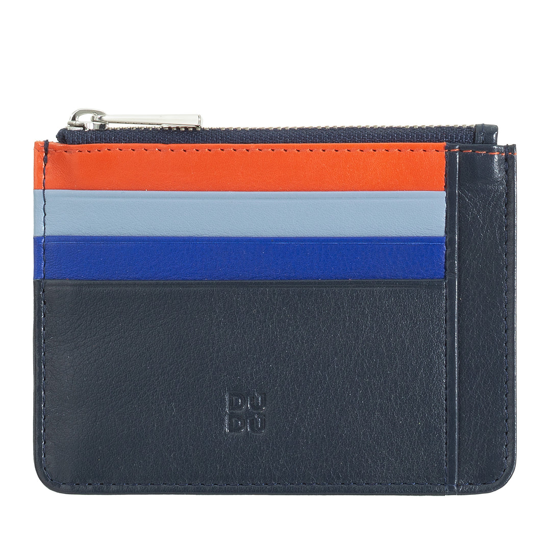 DUDU sachet credit card holder in genuine leather colorful zip wallet