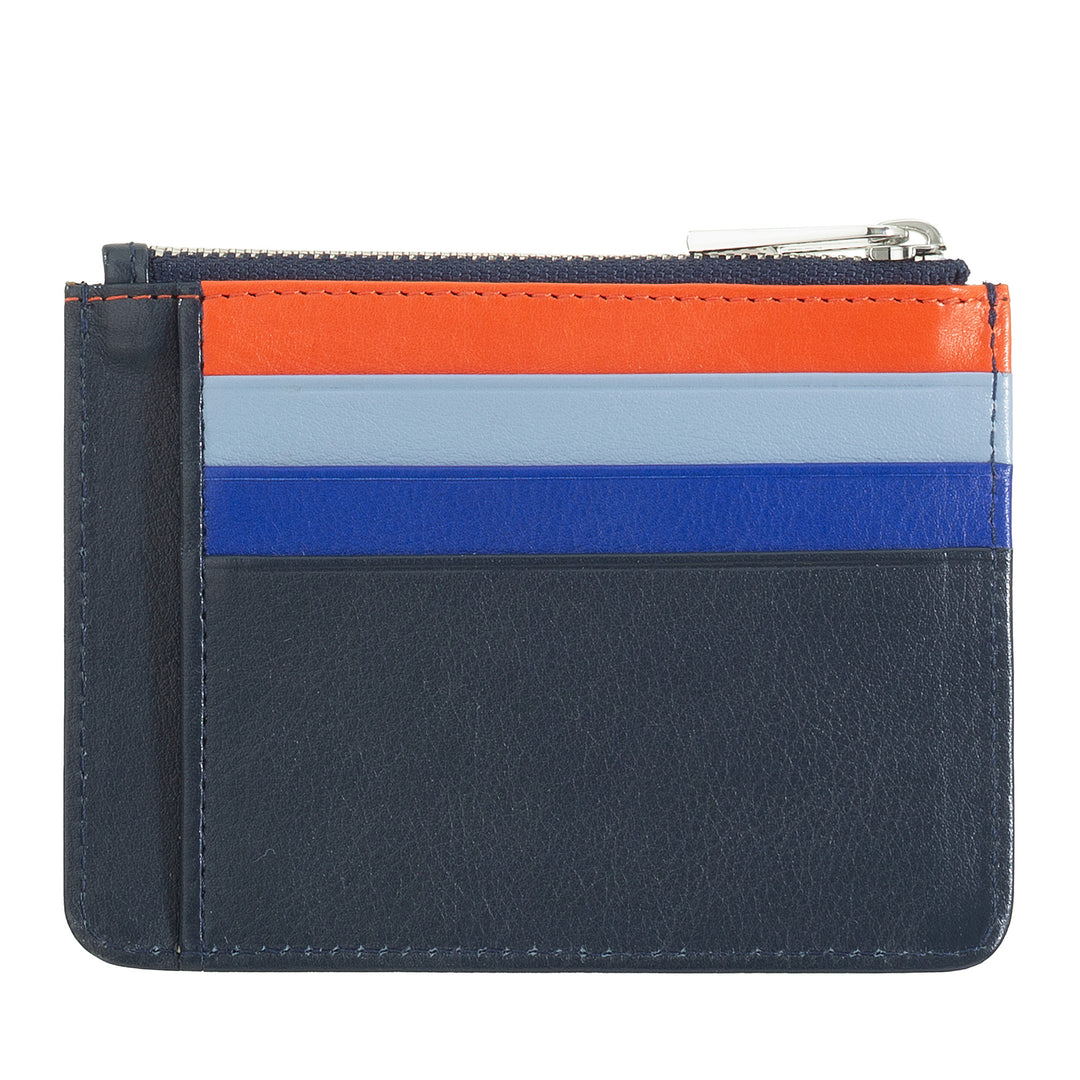 DUDU sachet credit card holder in genuine leather colorful zip wallet