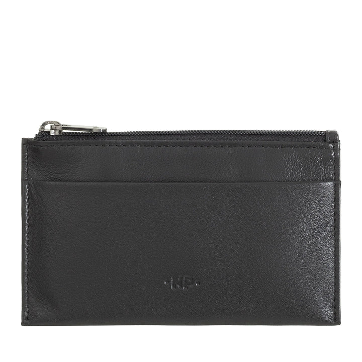 Nuvola Pelle sleutelhanger en portemonnee in echt nappaleer etui met ritssluiting en 2 ringen voor sleutels