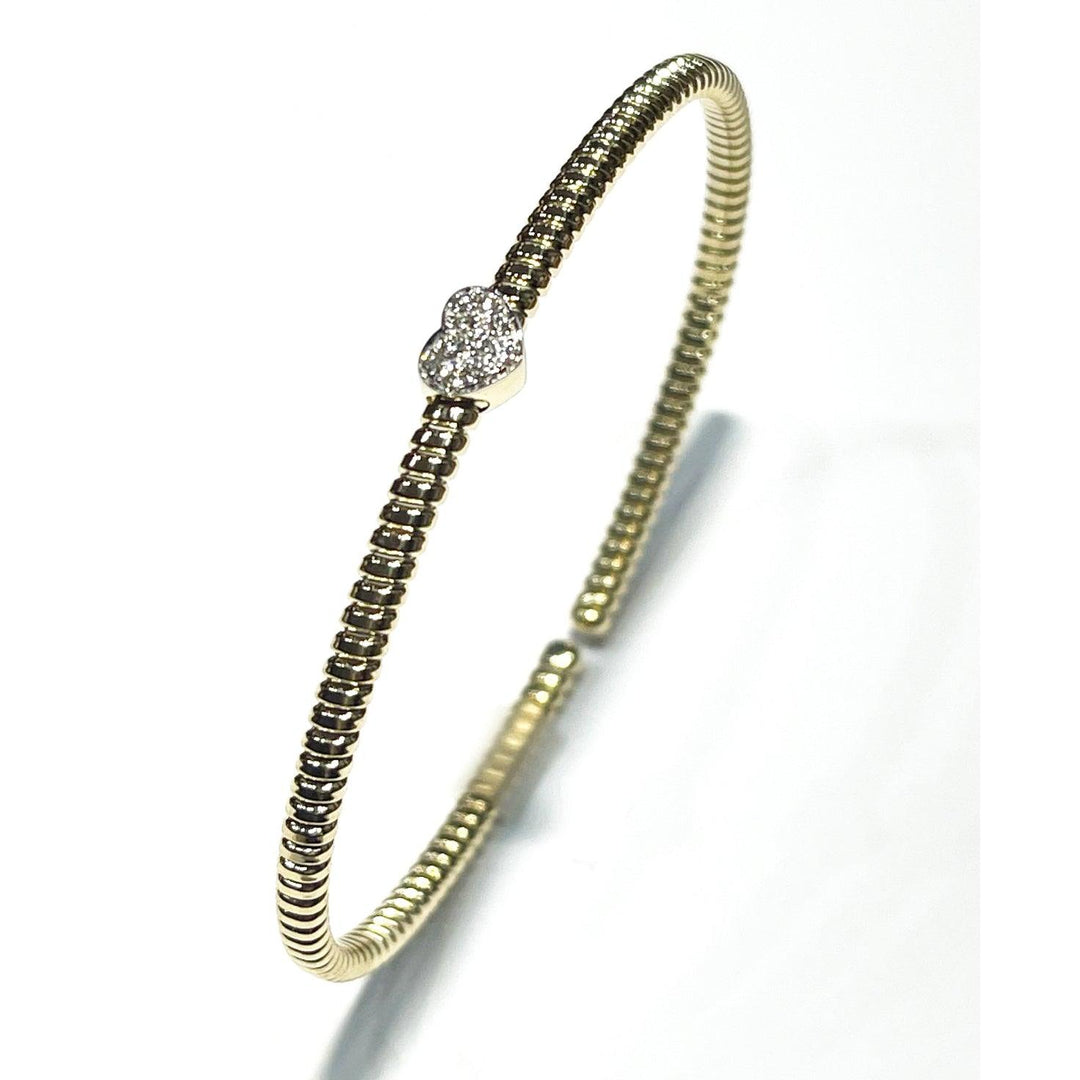 Capodagli bracciale Cuore Piccolo Tubogas anima titanio oro 18kt diamanti S211 - Capodagli 1937