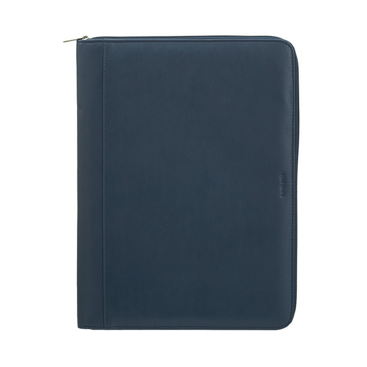 Nuvola Pelle A4 Leather Document Folder, Work Organizer Notepad Holder, Pen Holder, Tablet Holder with Round Zipper