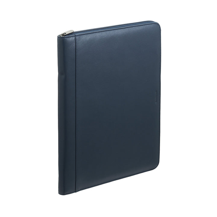 Nuvola Pelle A4 Leather Document Folder, Work Organizer Notepad Holder, Pen Holder, Tablet Holder with Round Zipper