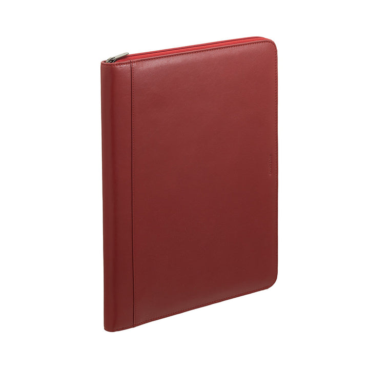 Nuvola Pelle A4 Leather Document Folder, Work Organizer Notepad Holder, Pen Holder, Tablet Holder with Round Zipper