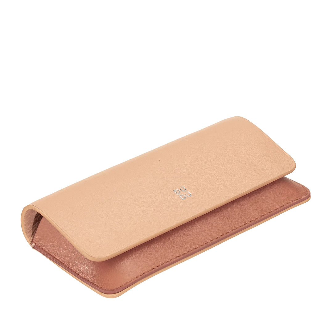 DUDU Eyeglasses and Sunglasses Case in Soft Genuine Leather with Magnetic Closure, Colorful Glasses Case