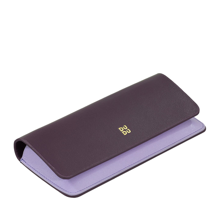 DUDU Eyeglasses and Sunglasses Case in Soft Genuine Leather with Magnetic Closure, Colorful Glasses Case