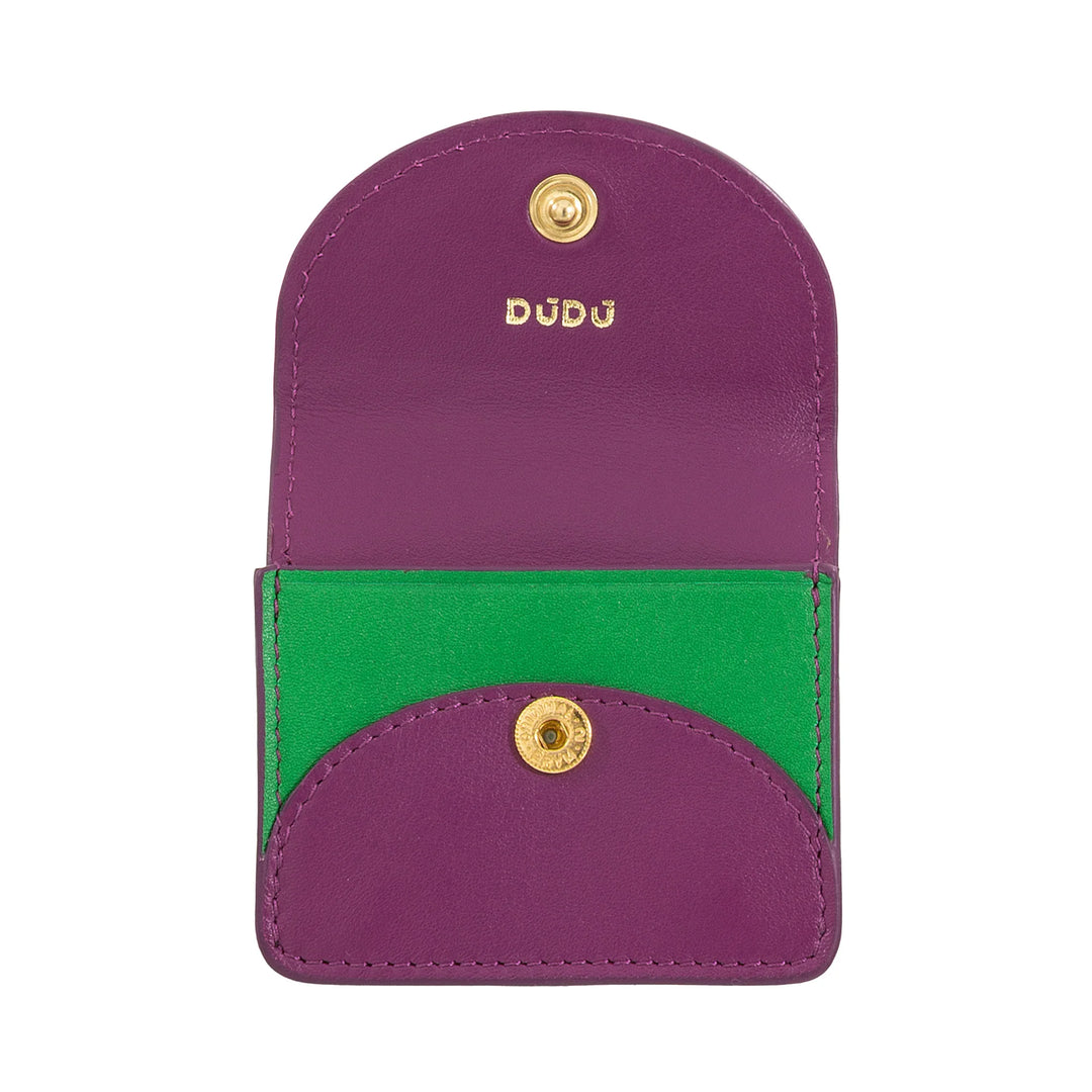 DUDU Air Pod-oortelefoonhoesje van echt leer met sleutelhanger - Mini-cover met karabijnhaak, elegant en compact
