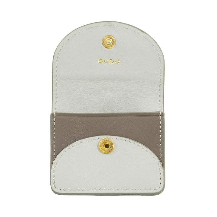 DUDU Air Pod Earphone Case in Genuine Leather with Key Ring - Mini Cover with Carabiner, Elegant and Compact