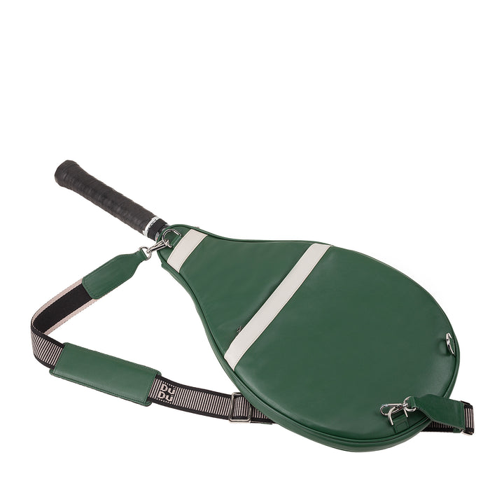 DUDU Case Tennis racket in real leather, limited edition cover, padded sheath with zipper, side pocket and shoulder strap