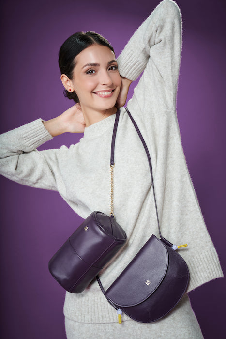 DUDU Damesschoudertas met klep van echt leer, kleine schoudertas met magnetische knoopklep, handtas